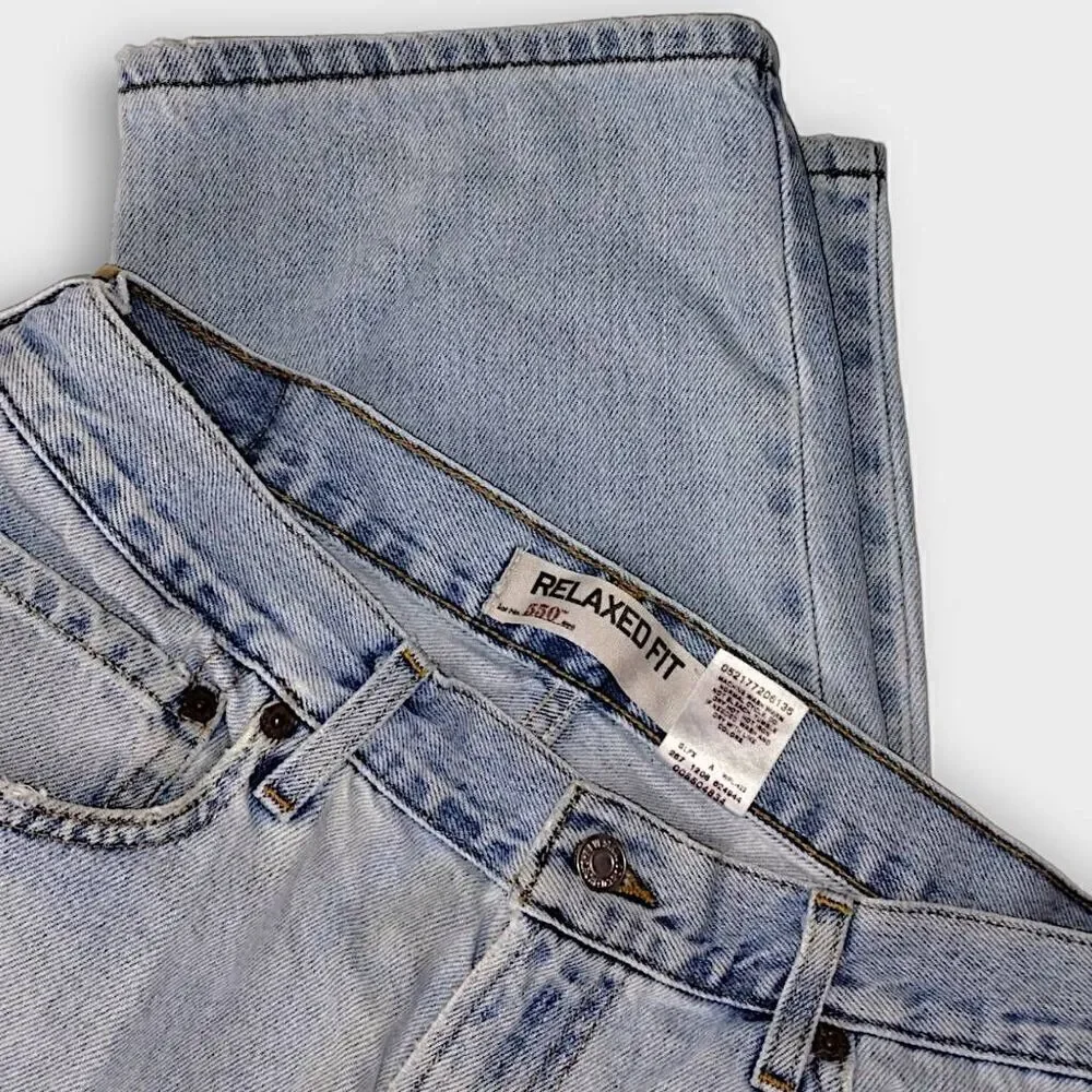 Levis 550 Mens Jeans Sz 34/34  Washed Faded Tapered Leg Relaxed Fit Blue‎ Denim